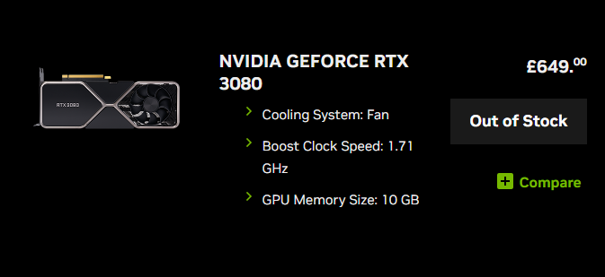 Nvidia’s RTX 3080 GPU is used by miners and gamers alike — Source: nvidia.com