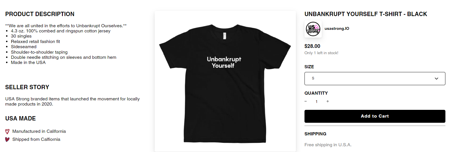 Bankrupt Yourself by Krissy Mashinsky, available in a range of sizes – Source: usastrong.io