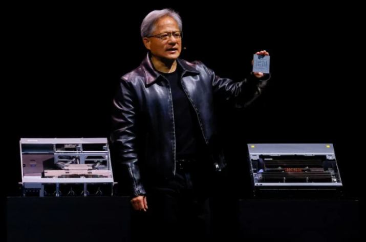 Jensen Huang in leather jacket
