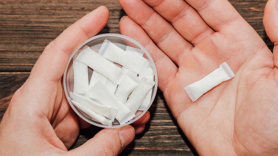 A packet of nicotine pouches Source BBC