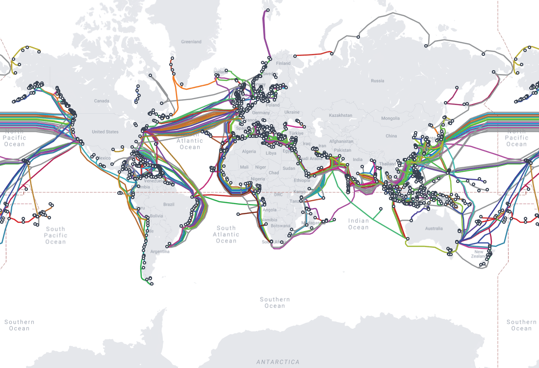Global internet cable map