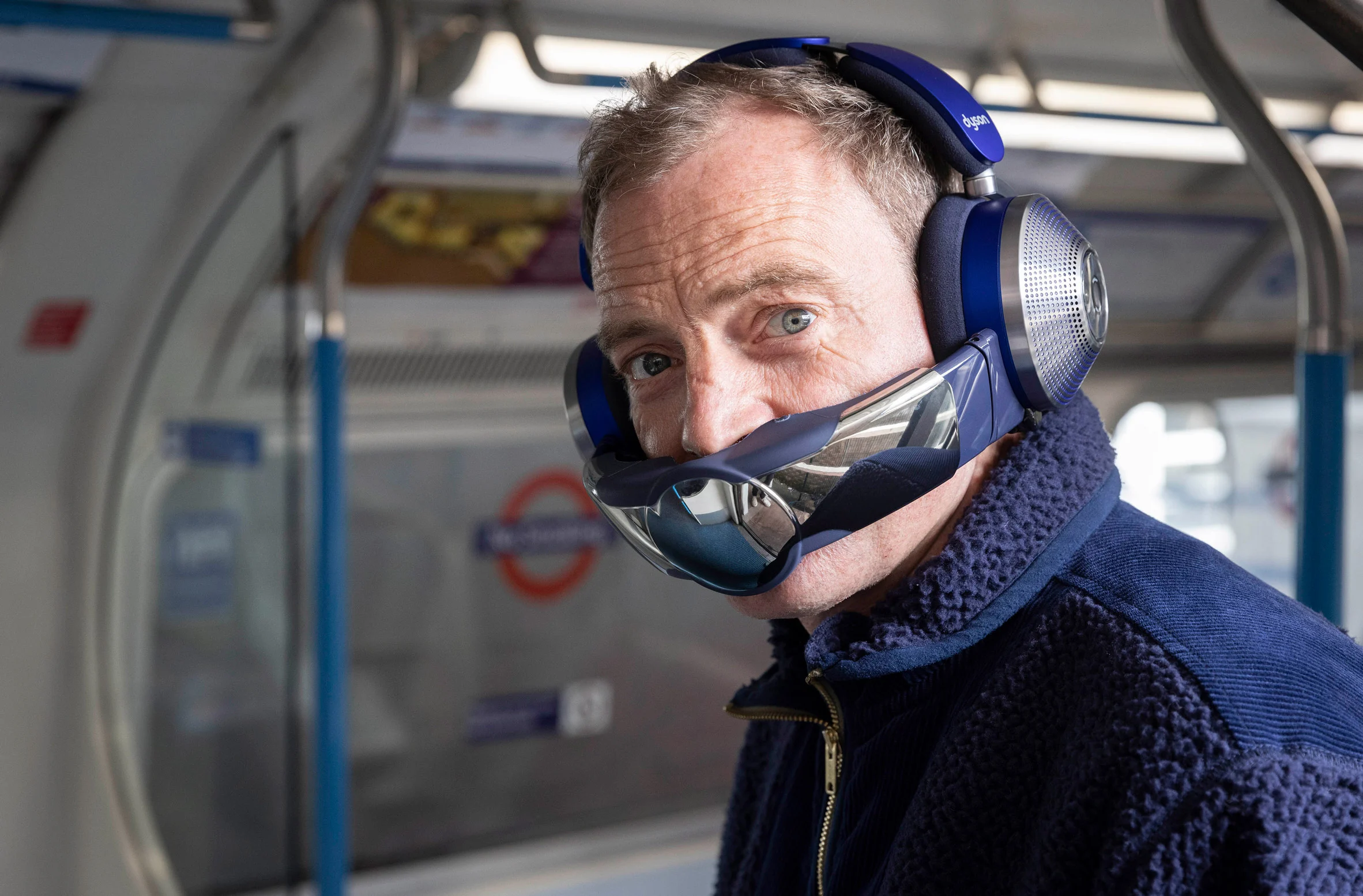Dyson's noise-cancelling air-purifying headphones  Source:Dezeen