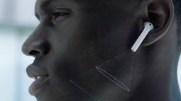 Man listening to music via headphones