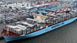 A Maersk container ship