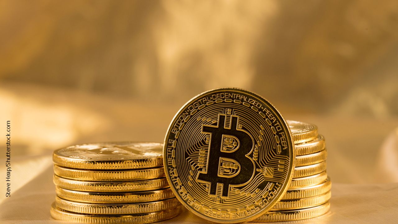 Pile of Bitcoin coins