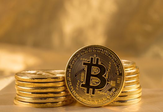 Pile of Bitcoin coins