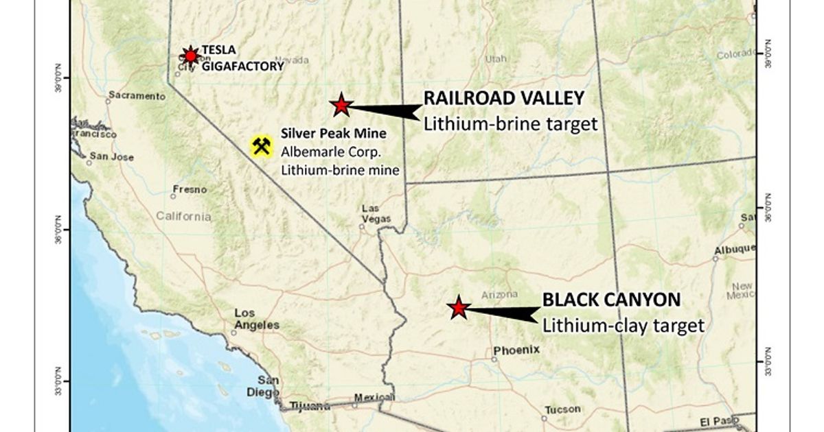 American Battery Metals Railroad Valley lithium project in Nevada shows