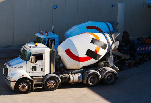 Cement truck with Holcim branding