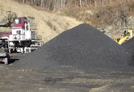Coal being stockpiled