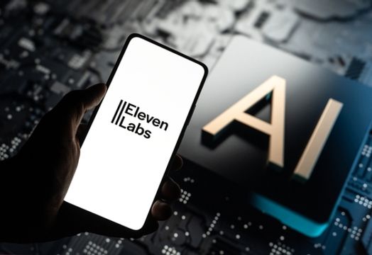 ElevenLabs logo on phone