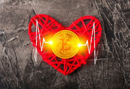 Bitcoin, heart image