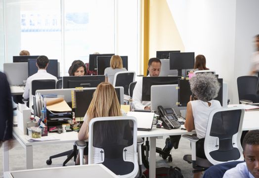 Office workers at desks