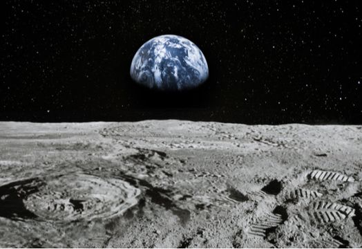 A view of the Earth from the moon
