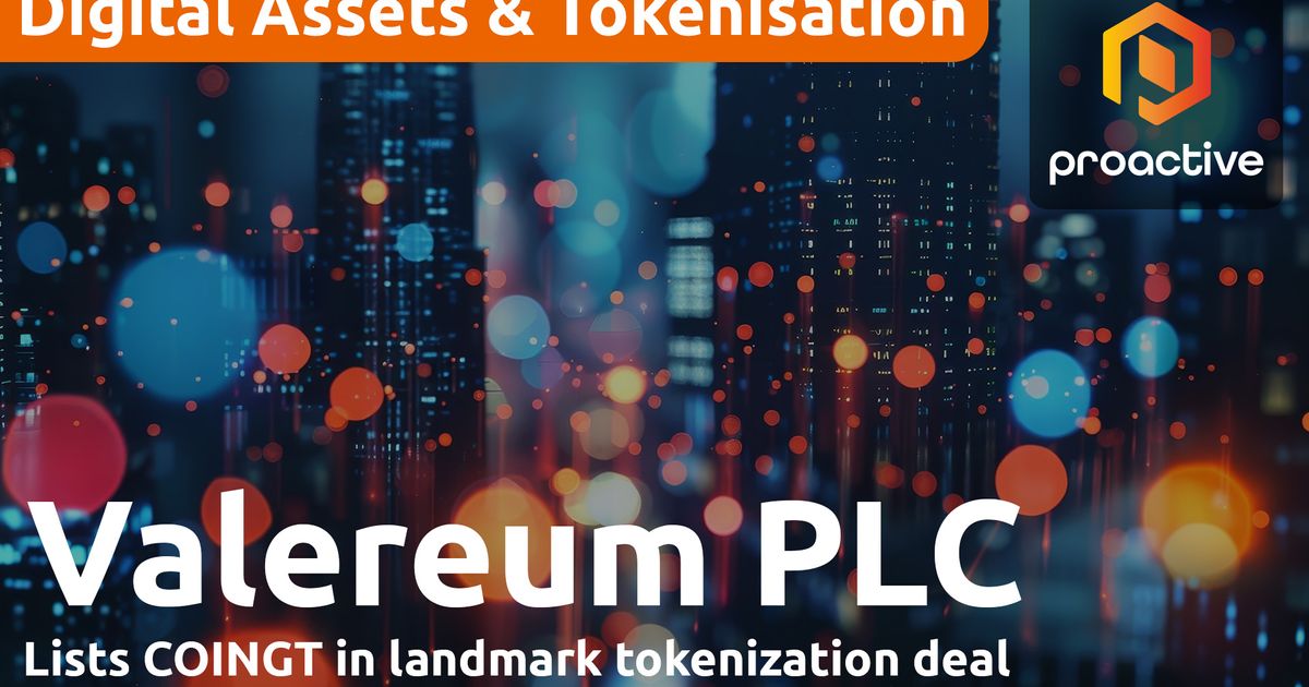Valereum CEO says COINGT listing on VLRM Markets marks an inflection ...