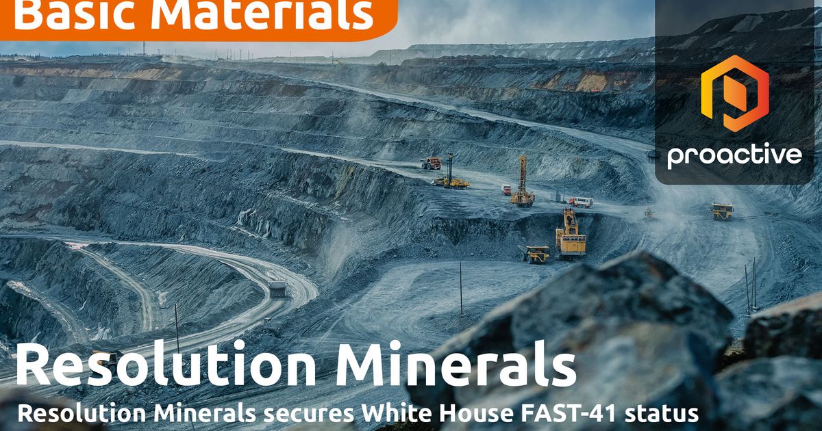 Antimony Ridge FAST-41 boost for Resolution Minerals | ASX:RML, OTCQB:RLMLF