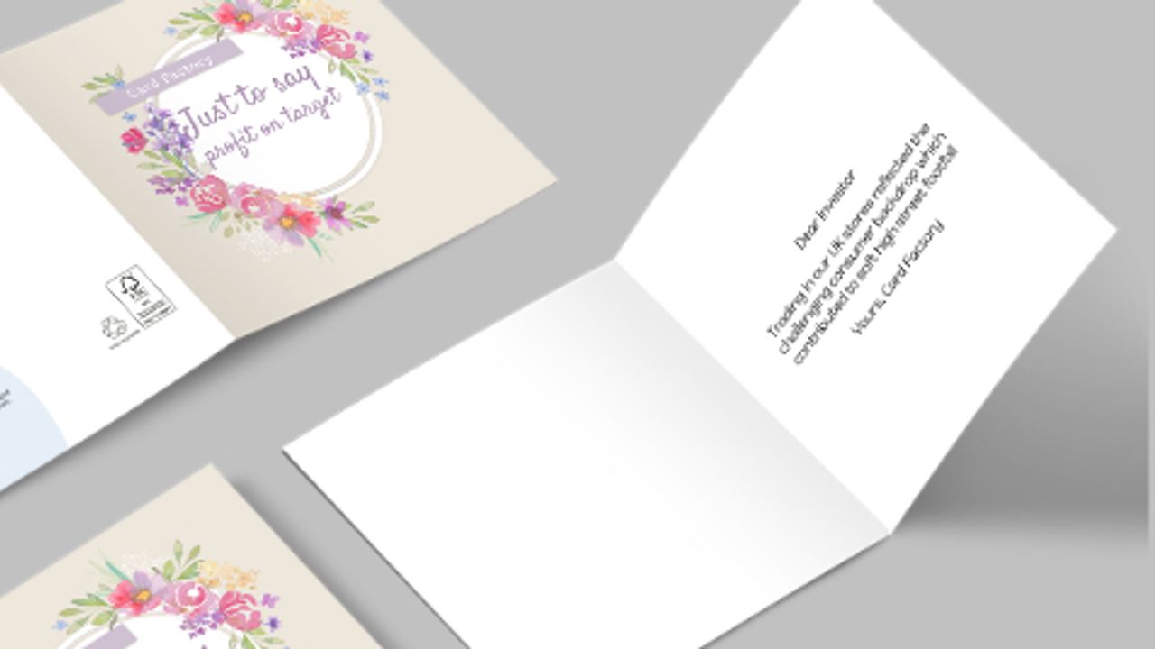 Card Factory sends reassuring note after December profit warning | LSE:CARD
