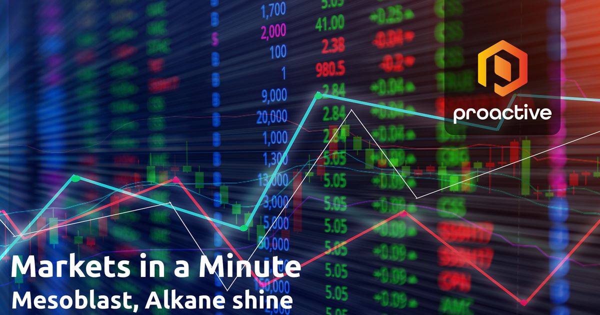 Markets in a Minute: Mesoblast, Alkane Resources shine