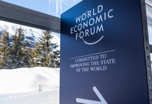 World Economic Forum sign in Davos