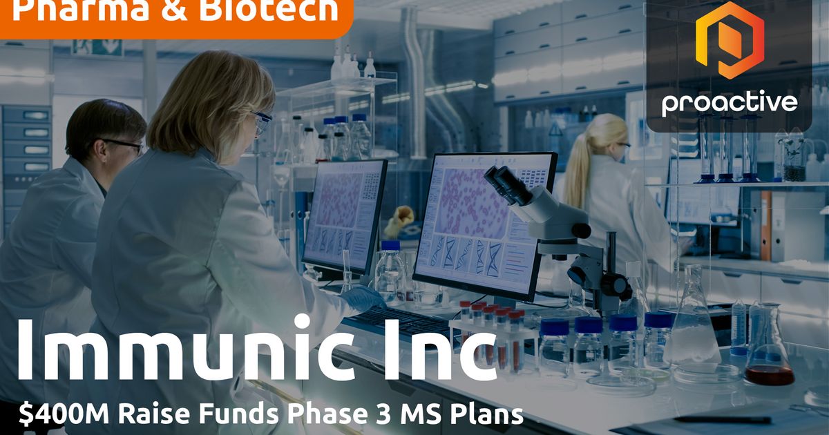 Immunic CEO on $400m financing, phase 3 MS plans | NASDAQ:IMUX