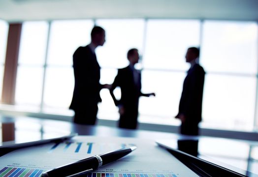 Talks between men in suits