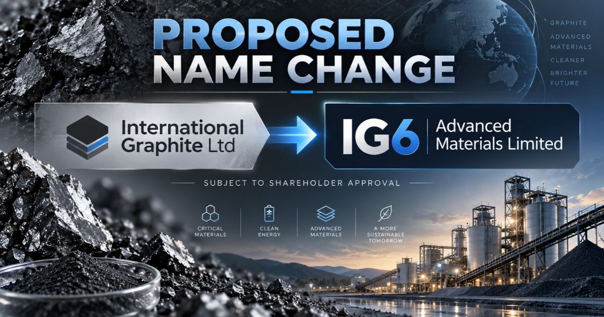 International Graphite proposes IG6 Advanced Materials rebrand