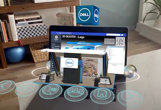 Nextech AR hologram coming out of a laptop