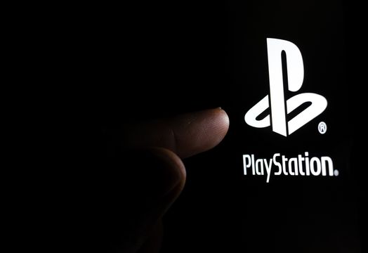 playstation sony logo being pointed at