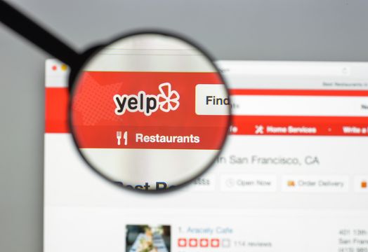 Yelp website homepage