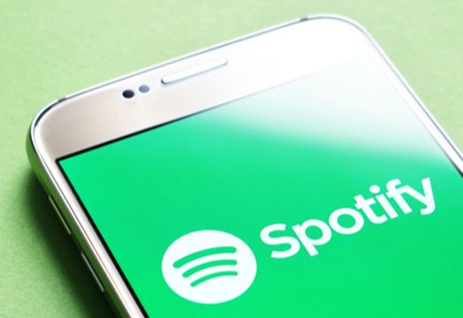 spotify logo on mobile phone