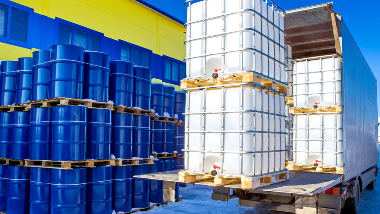 chemicals in barrels