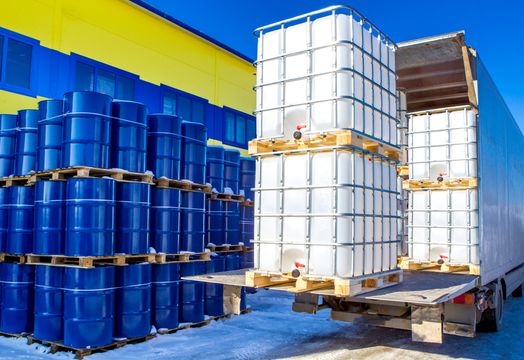 chemicals in barrels