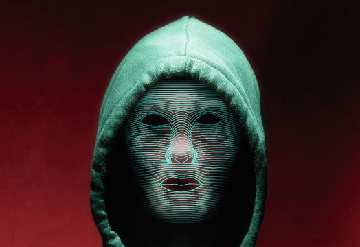 An AI face wearing a hoodie