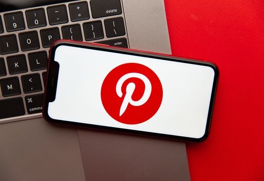 Pinterest logo on a smartphone