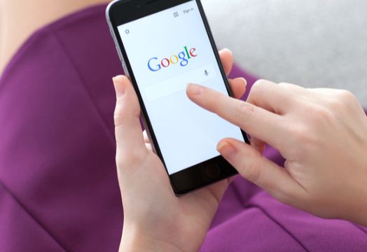 Google on a smartphone