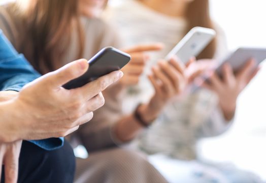 People holding phones