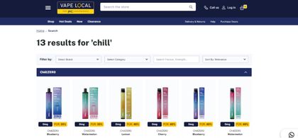 Chill Brands nicotine-free products listed with leading UK vaping wholesaler 